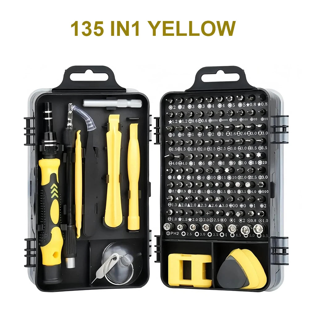 Juego de destornilladores 25/115/135/140 en 1, Kit de puntas de tornillo Phillips Torx magnético con llave removedora eléctrica, herramientas de reparación de teléfono y PC