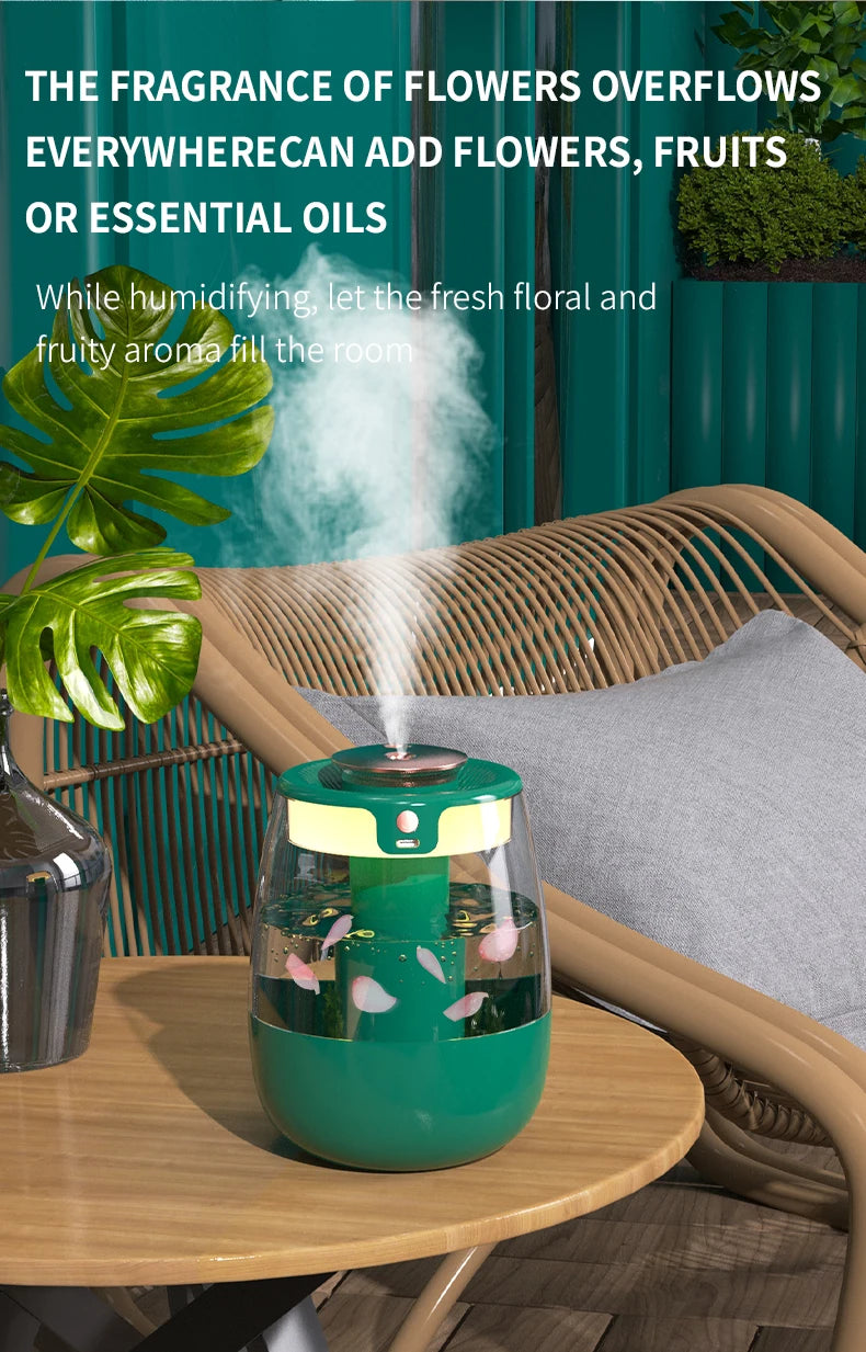 Tres modos de humidificador opcional, doble pulverización para el hogar y la Oficina, suplemento de agua y aire con pulverizador grande, pantalla digital inteligente