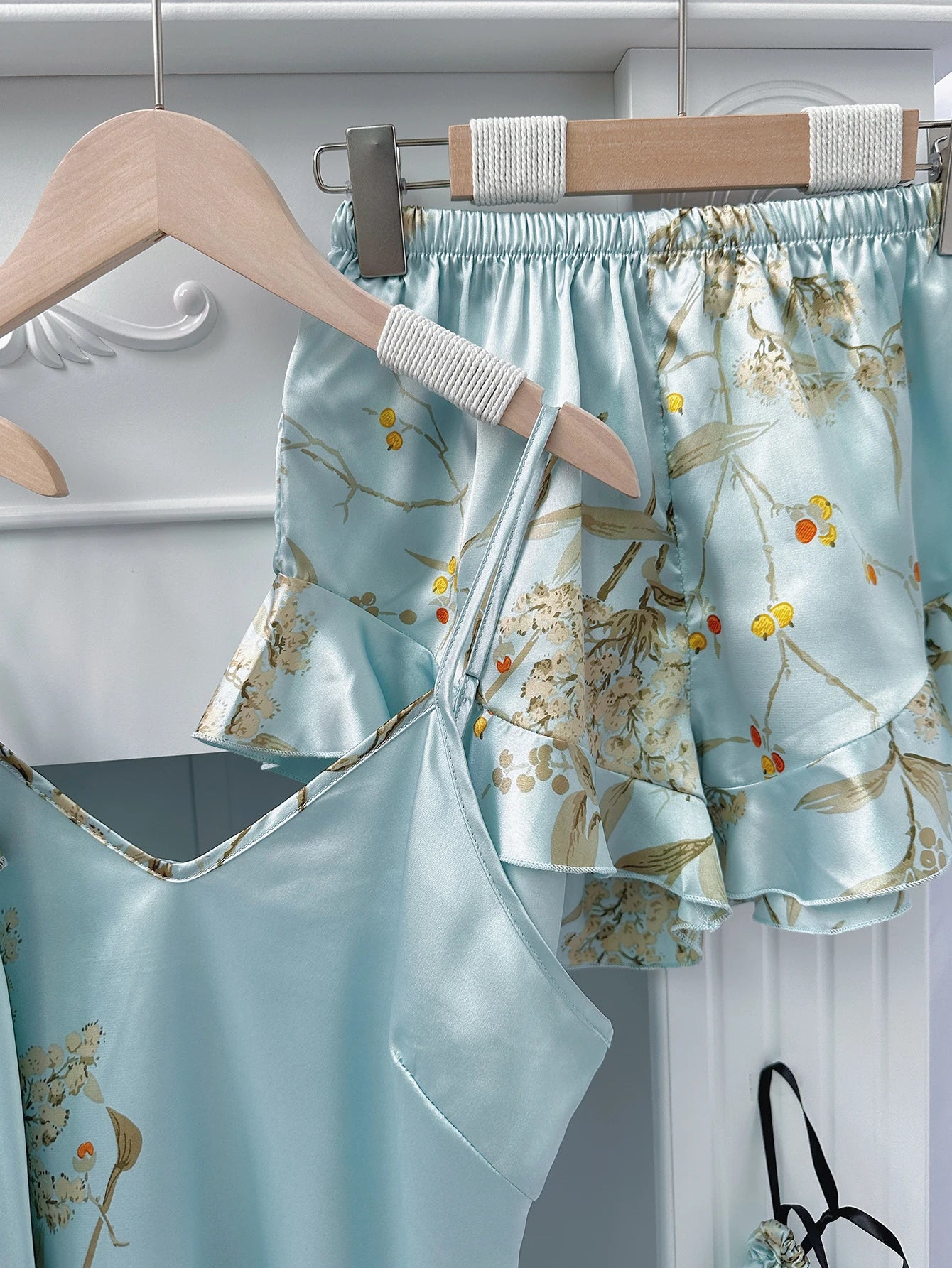 Conjunto de Pijama 5 Piezas con Estampado Floral para Mujer