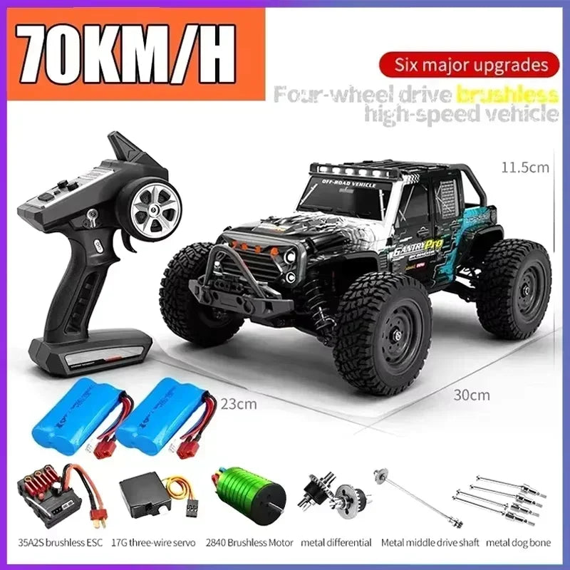 JJRC -Q130 sin escobillas de alta velocidad 70 KM/H4X4 todoterreno 2,4G 4WD Control remoto RC coche 4WD Racing Monster Racing Boy juguete para regalo 1:16