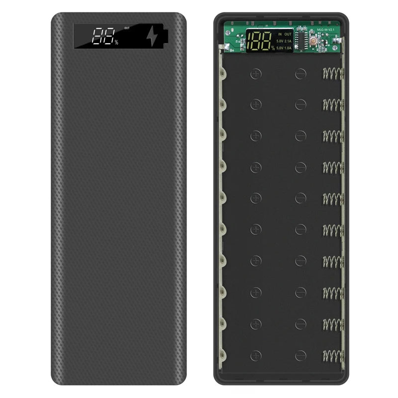 Estuche DIY para Power Bank 10x18650 con Carga Rápida QC 3.0