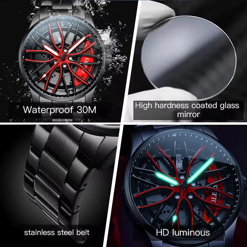 Reloj de Cuarzo OLEVS 9937 para Hombre con Esfera Giratoria de Acero