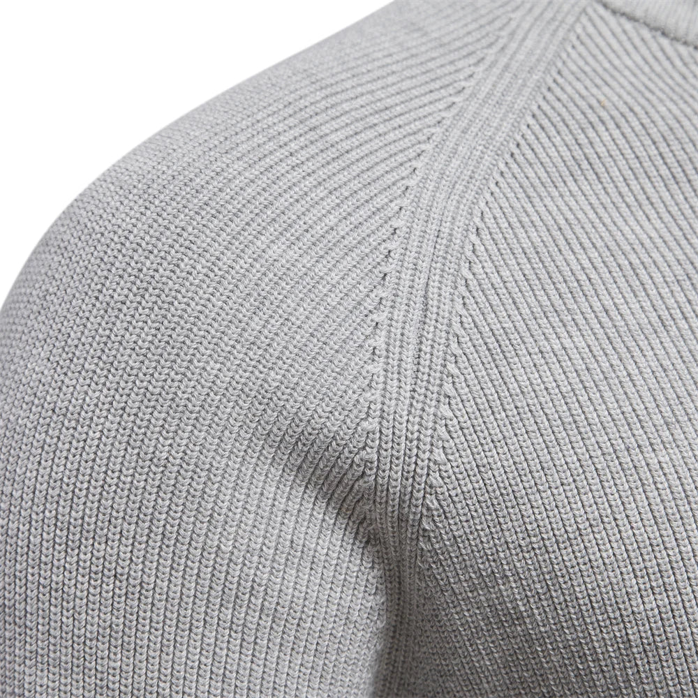 Cárdigans de algodón con cremallera para hombre, suéteres sociales informales a la moda, suéter de punto cálido de cuello alto para invierno, novedad de 2023