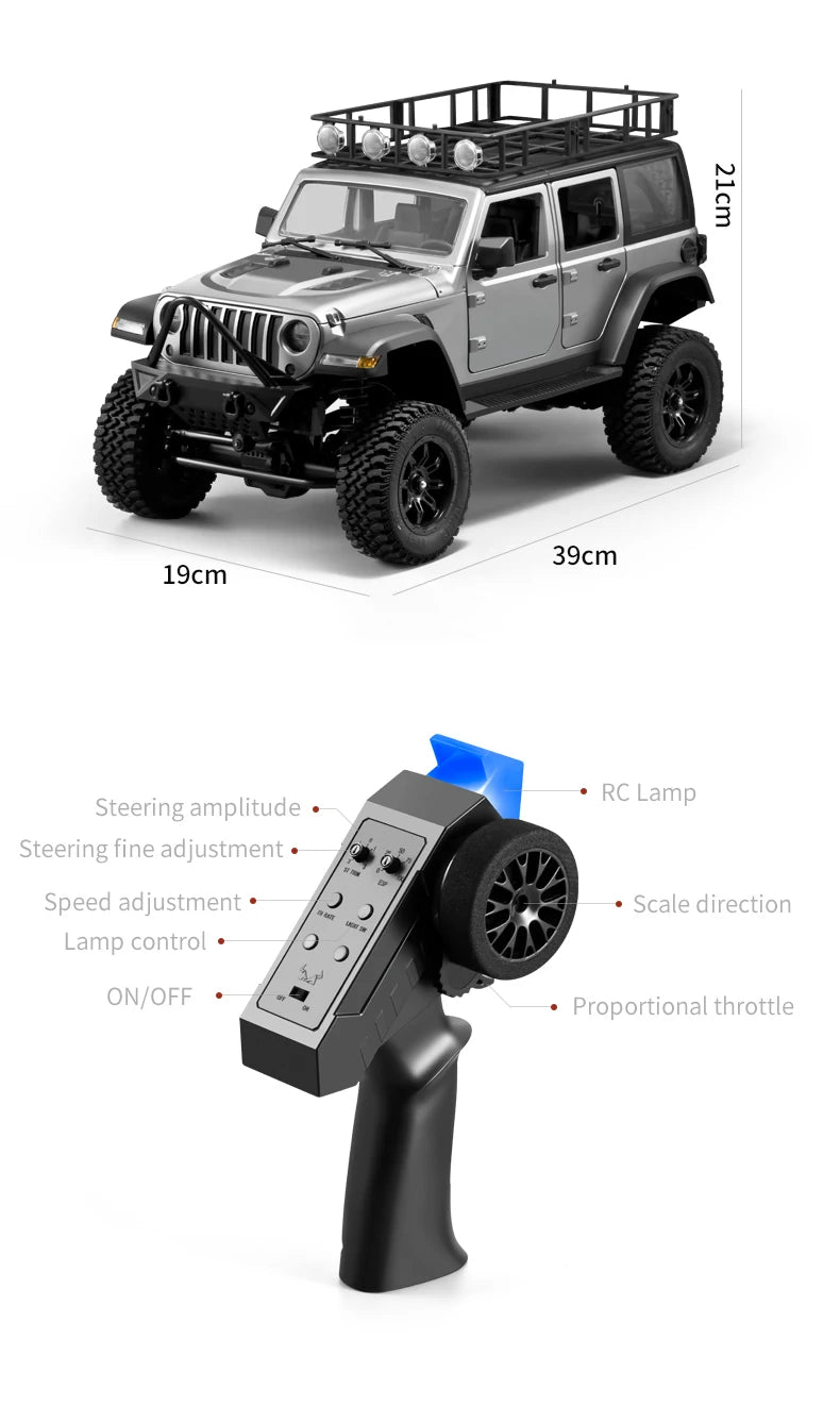 Buggy RC Crawler 4x4, Escala Completa con Luces LED