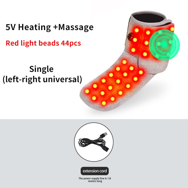 Manguito Térmico Rojo para Tobillo y Espalda con Función de Masaje Vibratorio que Alivia el Dolor y la Fatiga en las Articulaciones del Pie