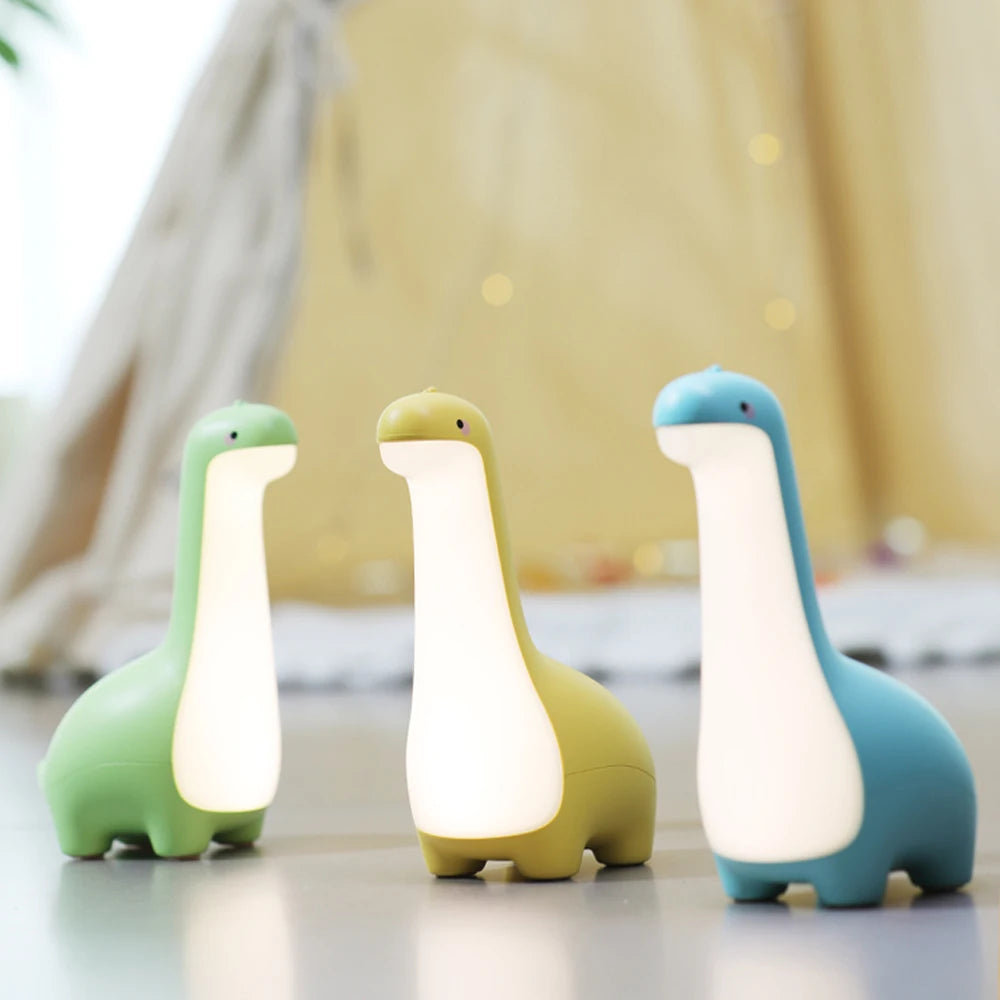Luz nocturna de dinosaurio, bonita luz nocturna para niños, protección ocular, lámpara de sincronización para mesita de noche, carga USB, decoración de habitación, regalo para niños