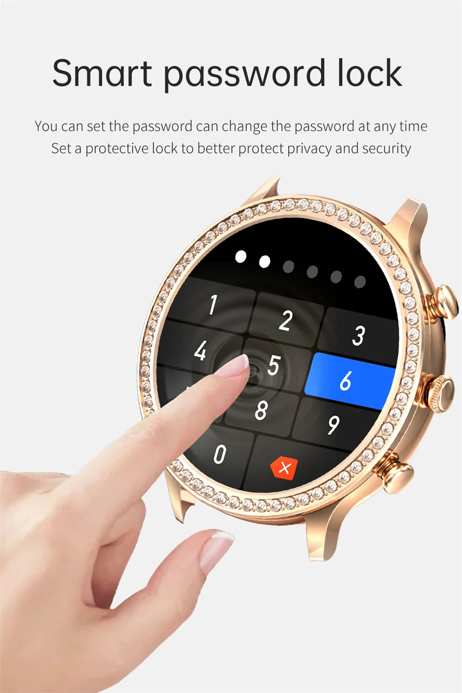 Reloj Inteligente para Mujer con Monitor Cardíaco Bluetooth