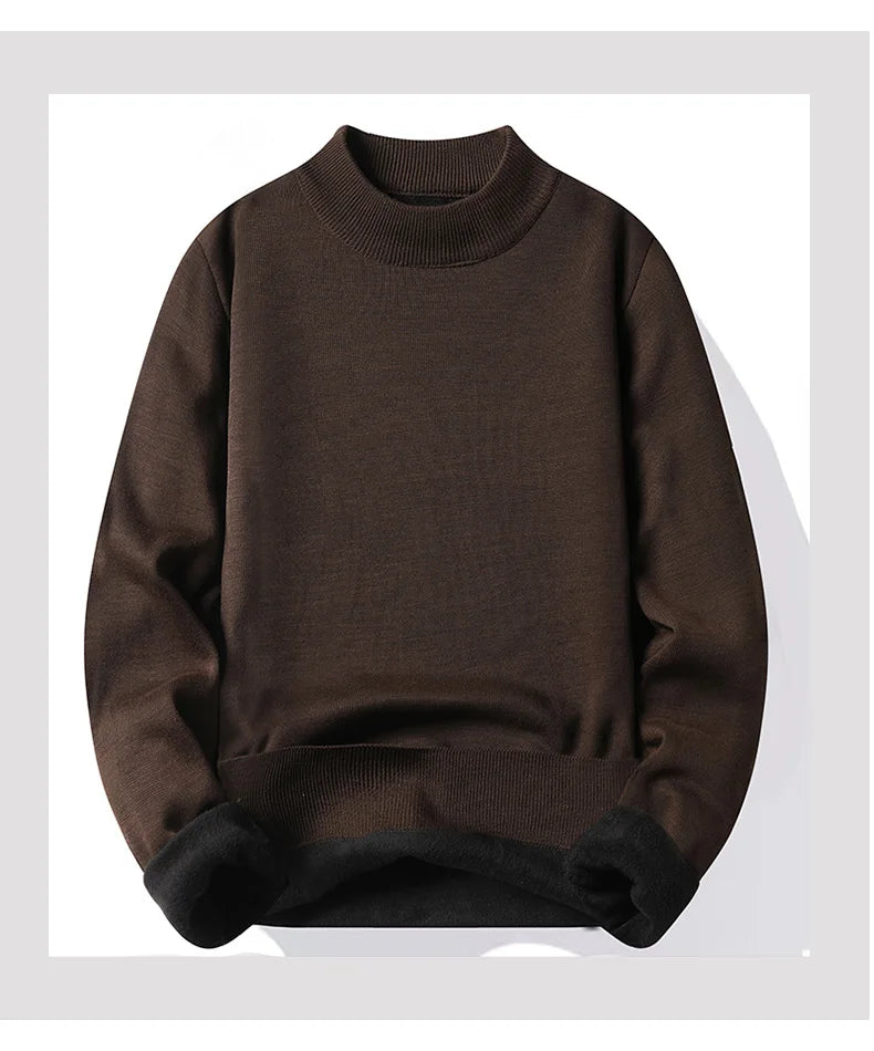 Jersey para hombre, suéter suave, camisas de terciopelo de invierno, ropa de marca, blusa fría cálida de lana tejida, camisas inferiores ajustadas
