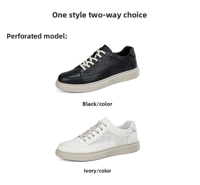 Zapatos Casuales de Cuero Genuino para Hombre - Suela Gruesa