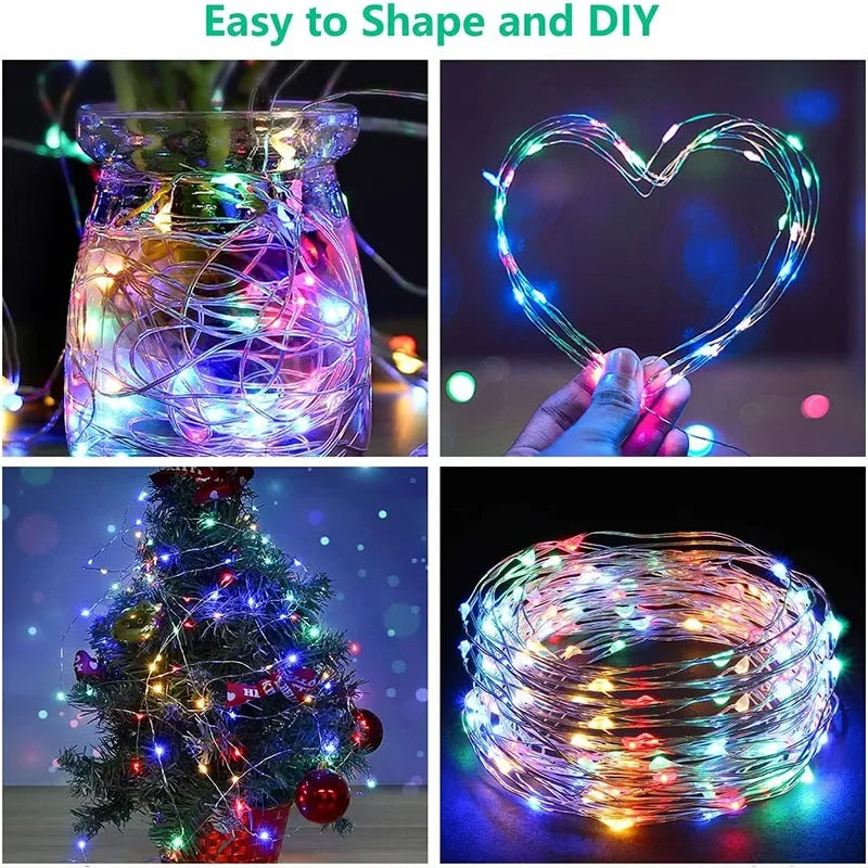 Guirnalda de luces LED de 3M para decoración de hadas, Lámpara USB de 8 modos para el hogar, jardín, fiesta de Navidad, Año Nuevo y boda