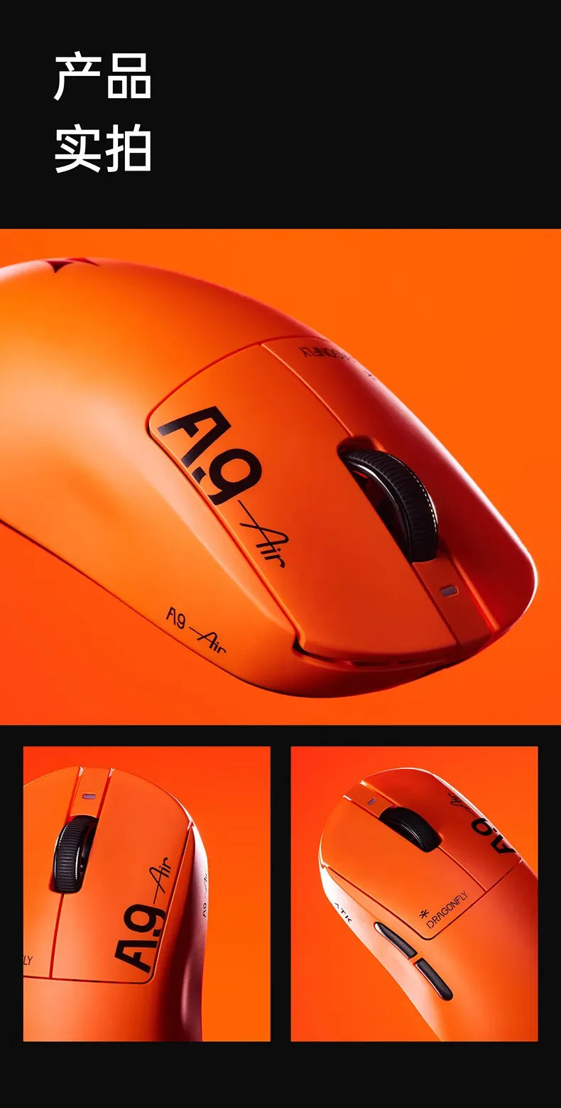 Ratón inalámbrico ATK A9 Air Ultimate Master Edition PAW3950 UItra 53g, juego ergonómico ligero, deportes electrónicos, accesorios personalizados, regalos