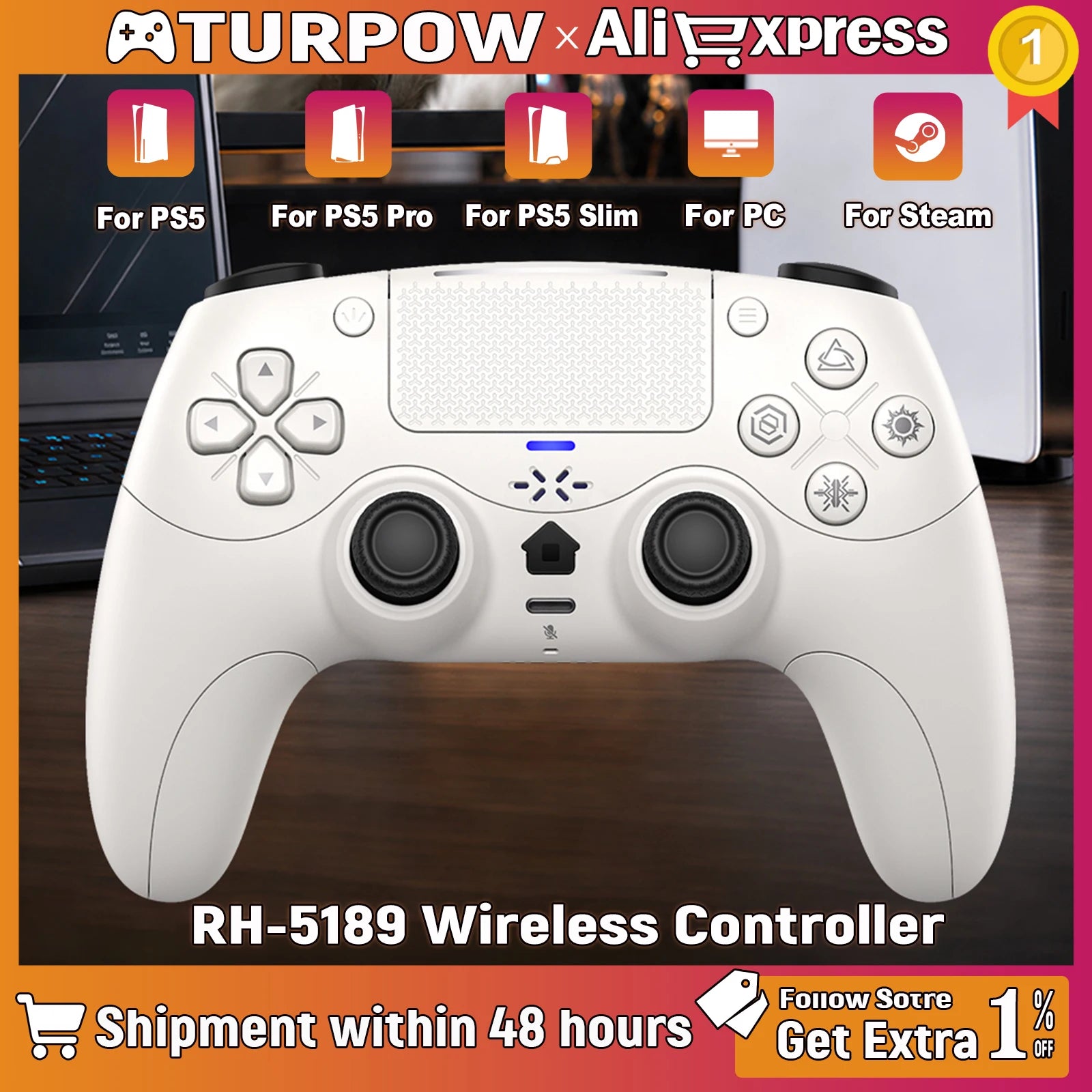 Mando inalámbrico para Playstation 5 con Turbo Dual Sense, vibración adaptativa, gatillos, micrófono externo, controlador de juegos para consola PS5