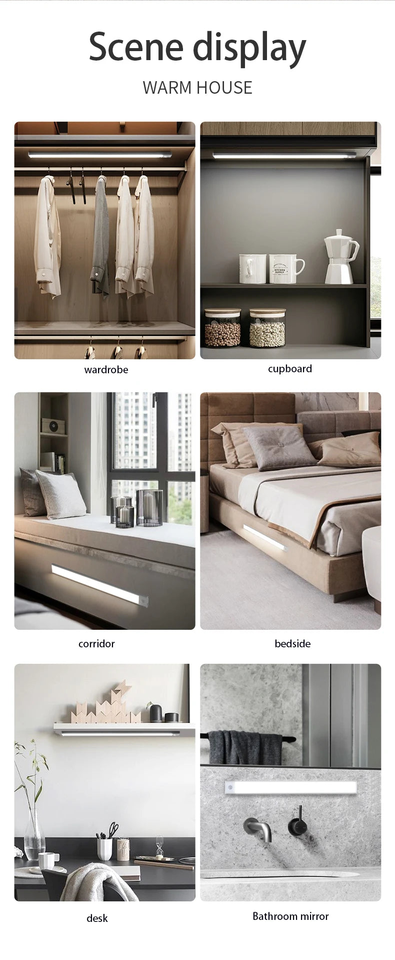 PZSUNLY Luz LED Ultrafina con Sensor para Gabinete