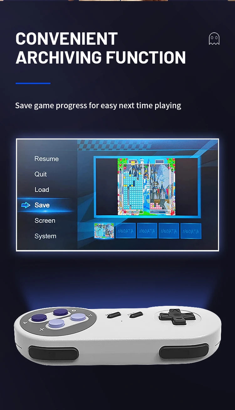 Consola de Videojuegos Retro SF900 1080P HD, Consola de Juegos para TV con Más de 5000 Juegos Clásicos de SNES, 2 Controles Inalámbricos, Plug and Play, Juegos para el Hogar