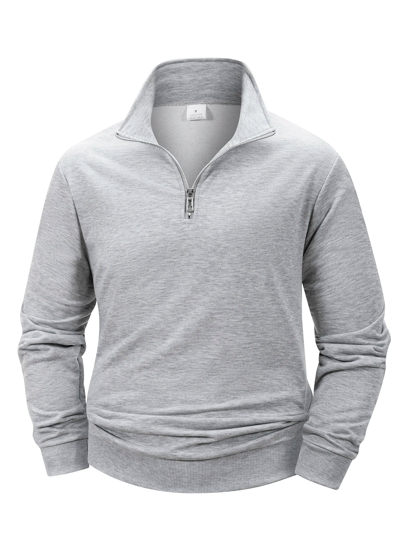 Otoño hombres cremallera pulóver de manga larga suéter hombres cálido delgado Casual cuello alto cuello simulado pulóver sudaderas Tops