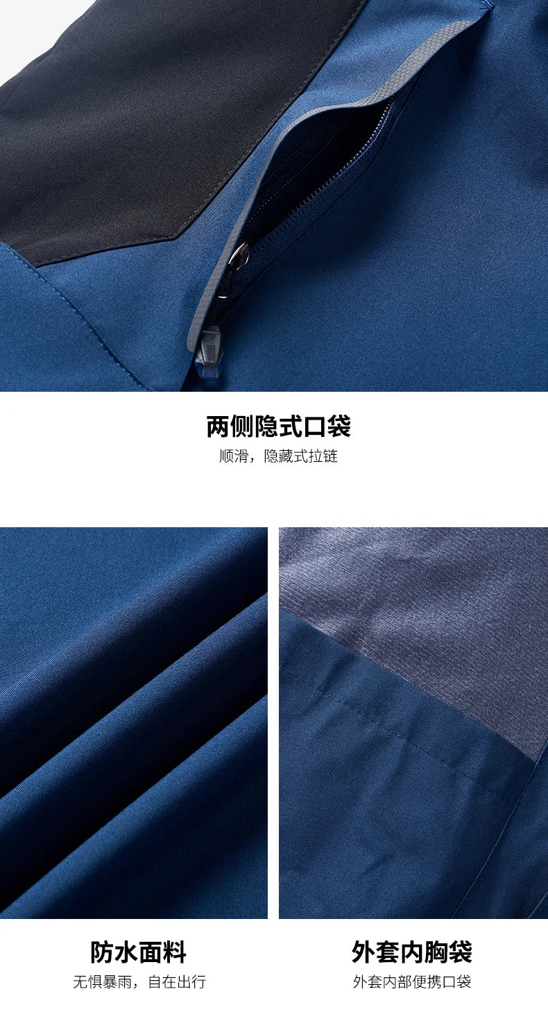 Chaqueta Térmica Unisex 3 en 1 Impermeable a Prueba de Viento
