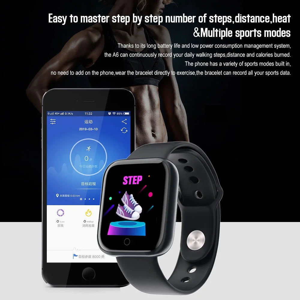 Reloj inteligente D20Pro para hombres y mujeres, reloj deportivo con seguimiento de actividad física, Monitor de ritmo cardíaco y presión arterial, reloj inteligente resistente al agua para Android IOS