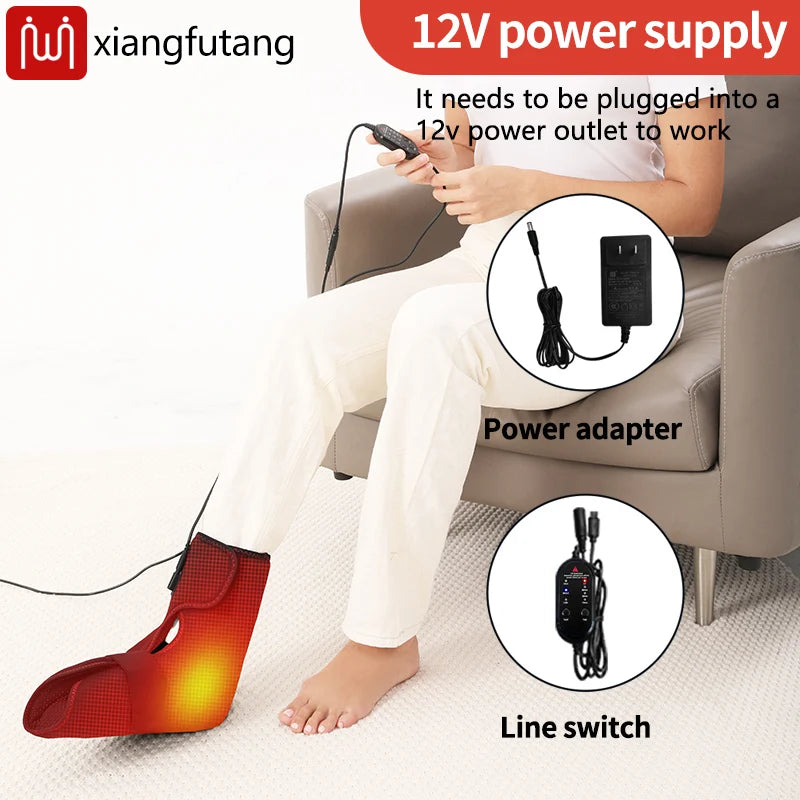 Masajeador de pies eléctrico con calor y vibración, para recuperación, terapia de calor, alivio del dolor, lesiones deportivas, calidez de las articulaciones, temporizador de 3 niveles