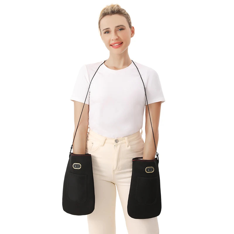 Guantes Eléctricos con Calor y Vibración, Masajeador con 3 Temperaturas Ajustables, Compresa Caliente para Aliviar el Malestar de Manos y Dedos