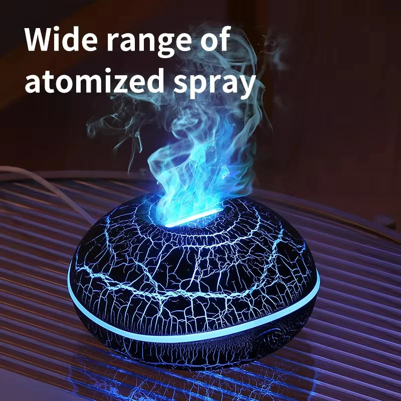 Nuevo humidificador de llama simulada, luz nocturna colorida para el hogar, atomización ultrasónica, puede agregar aceite esencial, pequeña máquina de aromaterapia