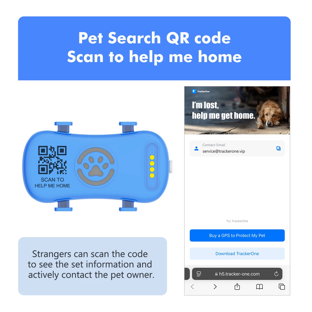 Rastreador GPS para Mascotas (Perros y Gatos) con IoT Integrado, SIM, WiFi, Seguimiento Ilimitado, Código QR, Localizador Antipérdida, Requiere Suscripción