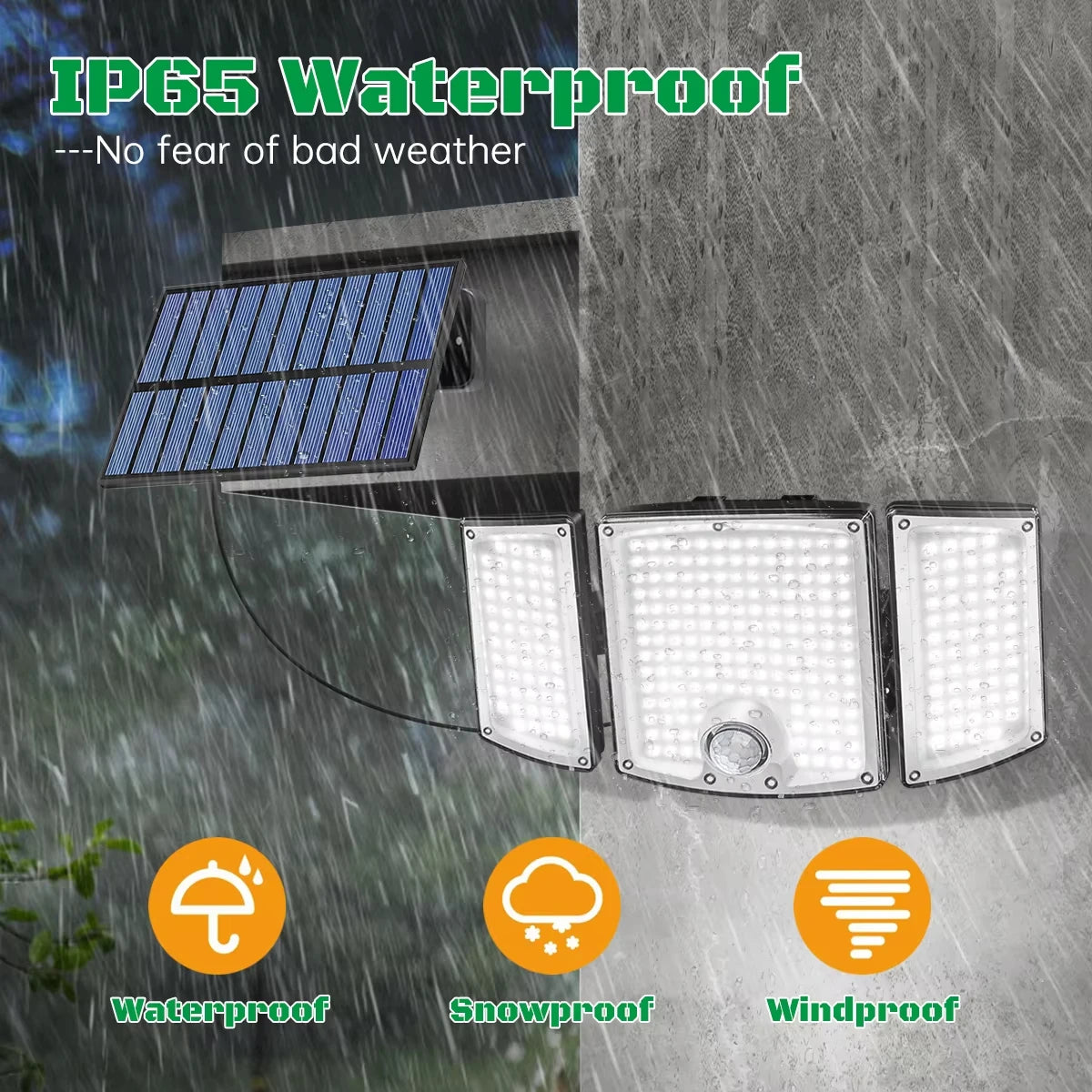 Luz Solar LED 278 Cuentas para Jardín con 3 Modos y Mando