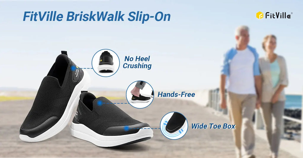 FitVille Zapatos para caminar para hombre, zapatos para fascitis plantar extraanchos, ligeros para pies hinchados, alivio ortopédico del dolor en el pie