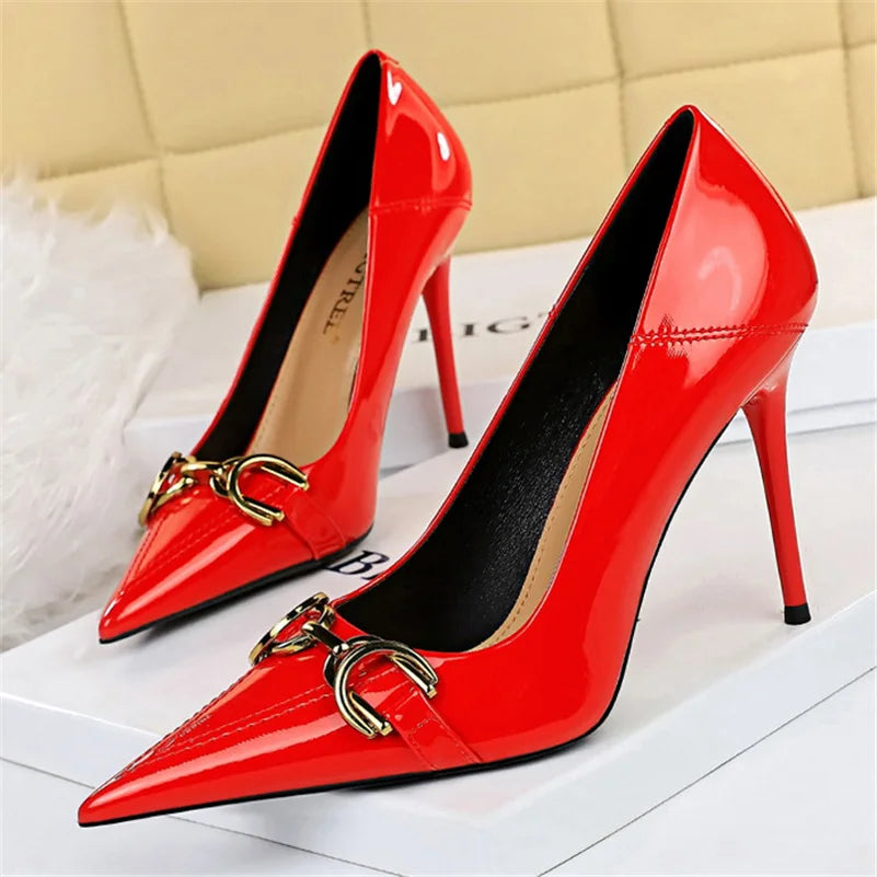 Zapatos de Tacón Alto Stiletto con Hebilla para Mujer