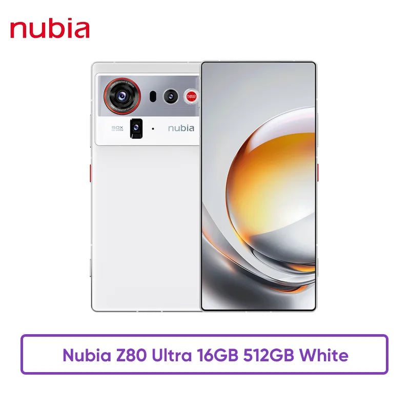Teléfono Inteligente nubia Z80 Ultra 5G Oficial, Versión Global, Snapdragon 8 Elite Gen 5, 7200 mAh, Pantalla OLED de 6.85'' y 144 Hz, Carga Rápida de 90 W