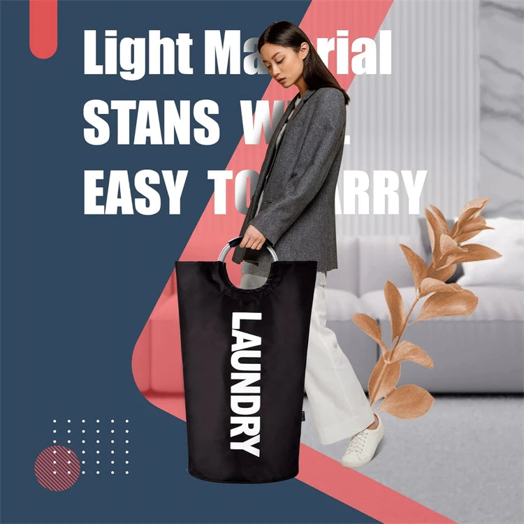 Cesto de Ropa Grande LMETJMA de 90L, Cesto de Ropa Impermeable, Cesto de Ropa Plegable, Cesto de Ropa Alto y Plegable para la Familia