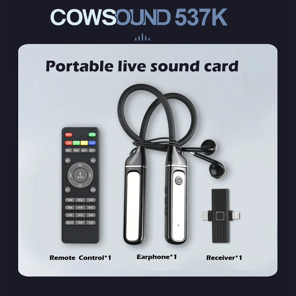 Auriculares Bluetooth 5.3 para Karaoke en Vivo con Tarjeta de Sonido