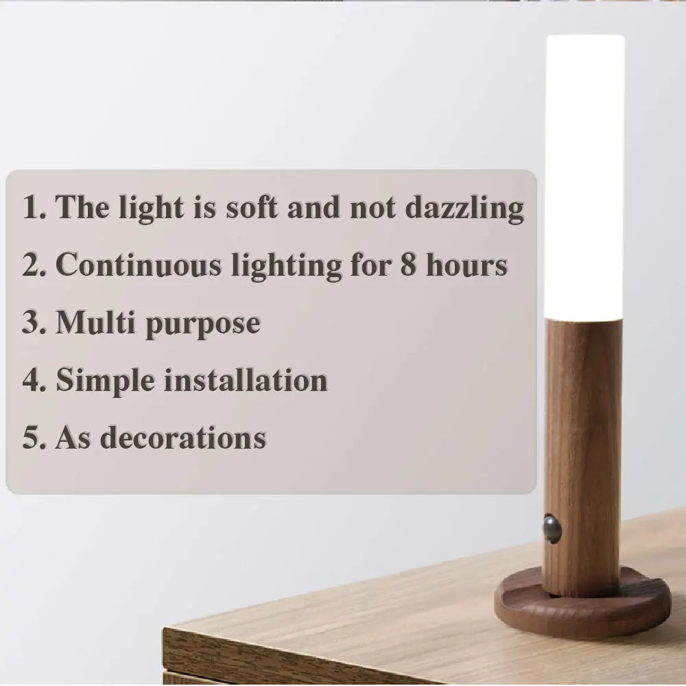 Luz LED nocturna USB, lámpara de pared magnética, armario de cocina, luz para el hogar, escalera, dormitorio, mesa, lámpara de movimiento, iluminación de noche
