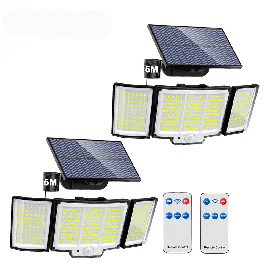Lámpara Solar LED Exterior con Sensor de Movimiento IP65 3 Modos