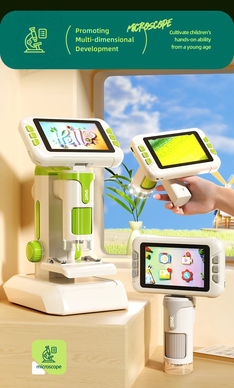Microscopio Digital 3 en 1 1600X para Niños, Educativo