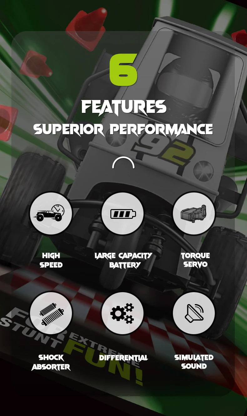 Moto RC de Tres Ruedas con Luces y Spray, Control 2.4G para Niños