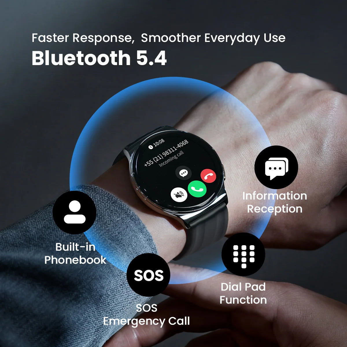 Reloj Inteligente Solar Lite 2 con AMOLED, Modos Deportivos y Llamadas