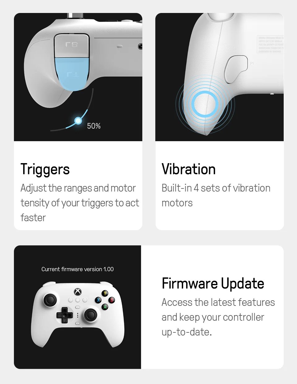 Controlador de juegos 8BitDo Ultimate de 3 modos para Xbox Series X | S, Xbox One Windows y Android Pulsadores de efecto Hall