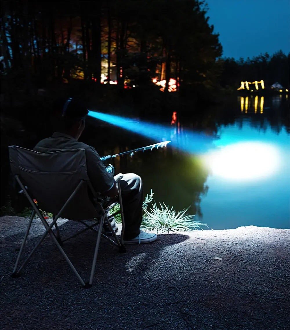Linterna Frontal LED COB Recargable USB con 5 Modos para Camping