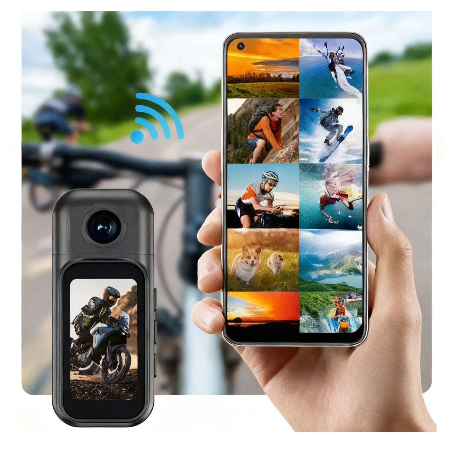 Cámara corporal 1080P con pantalla táctil, lente giratoria y resistente al agua