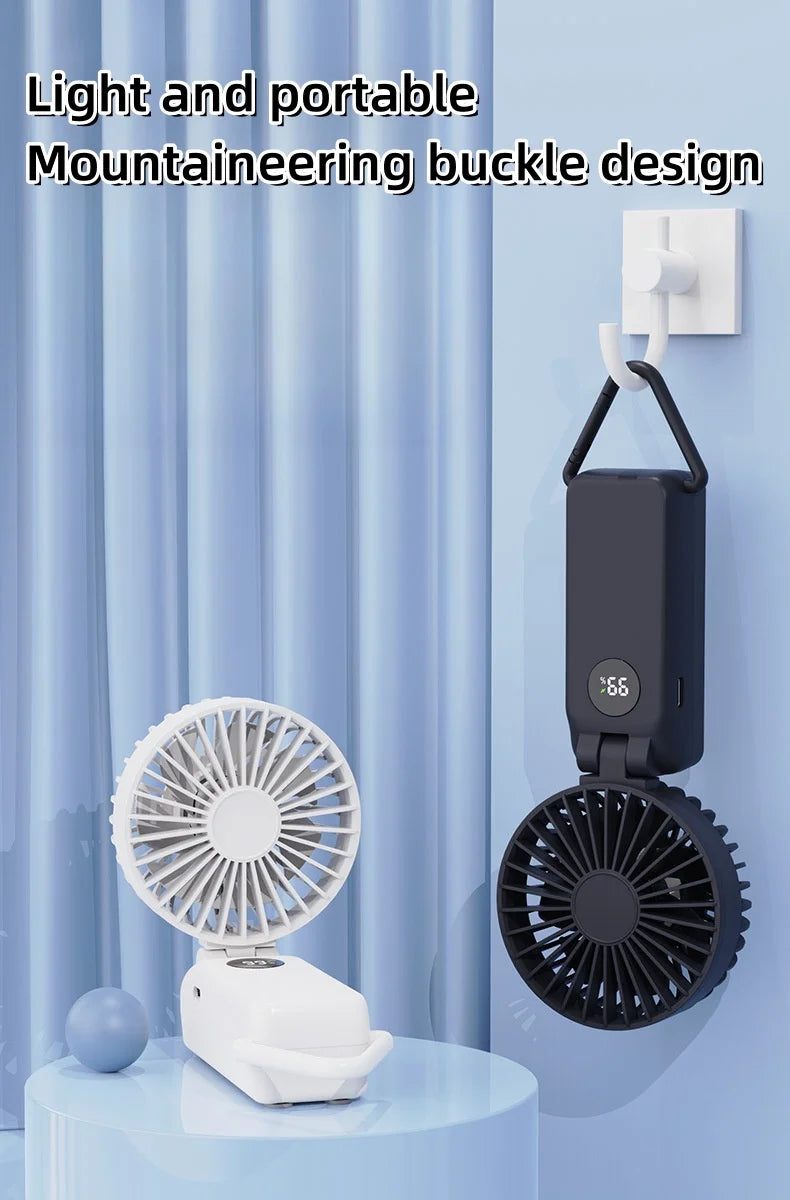 Nuevo Mini ventilador portátil de mano de 1800mAh, diseño de pantalla LED, 3 engranajes para aparatos de refrigeración portátiles de verano para interiores y exteriores