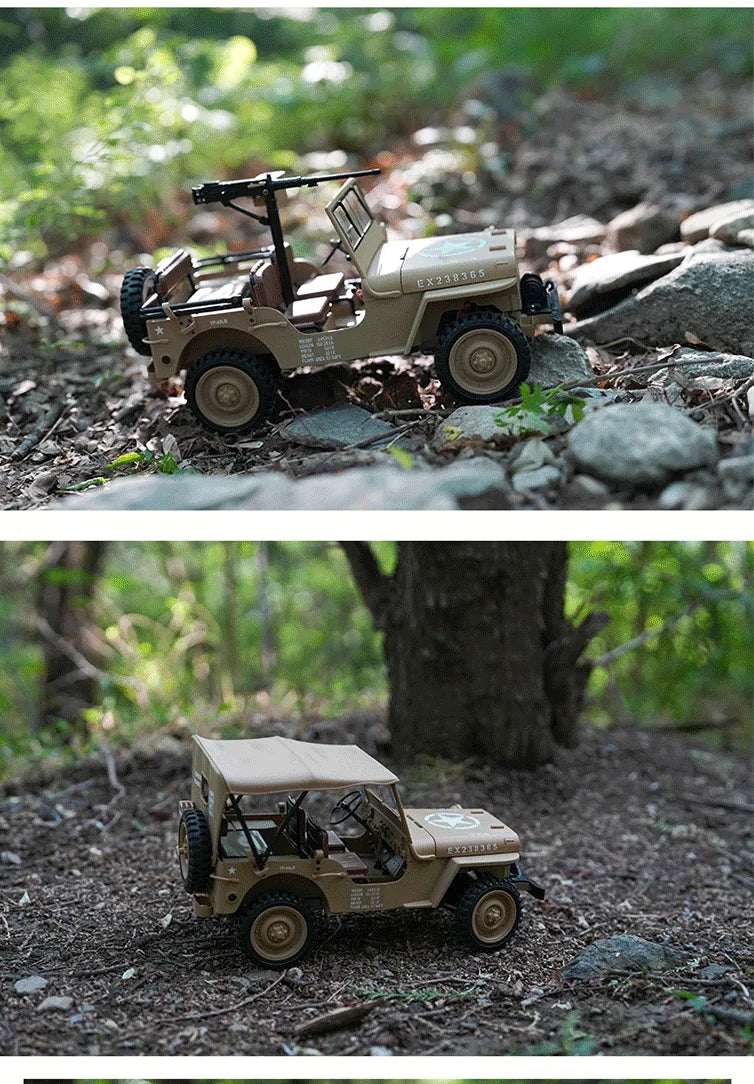 Jeep Willys RC 1/14 Militar con Cabrestante 4WD