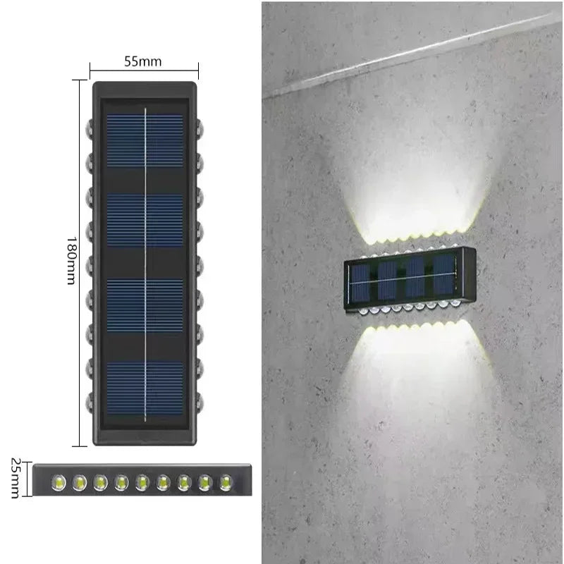 Lámpara Solar de Pared Impermeable para Jardín y Exterior