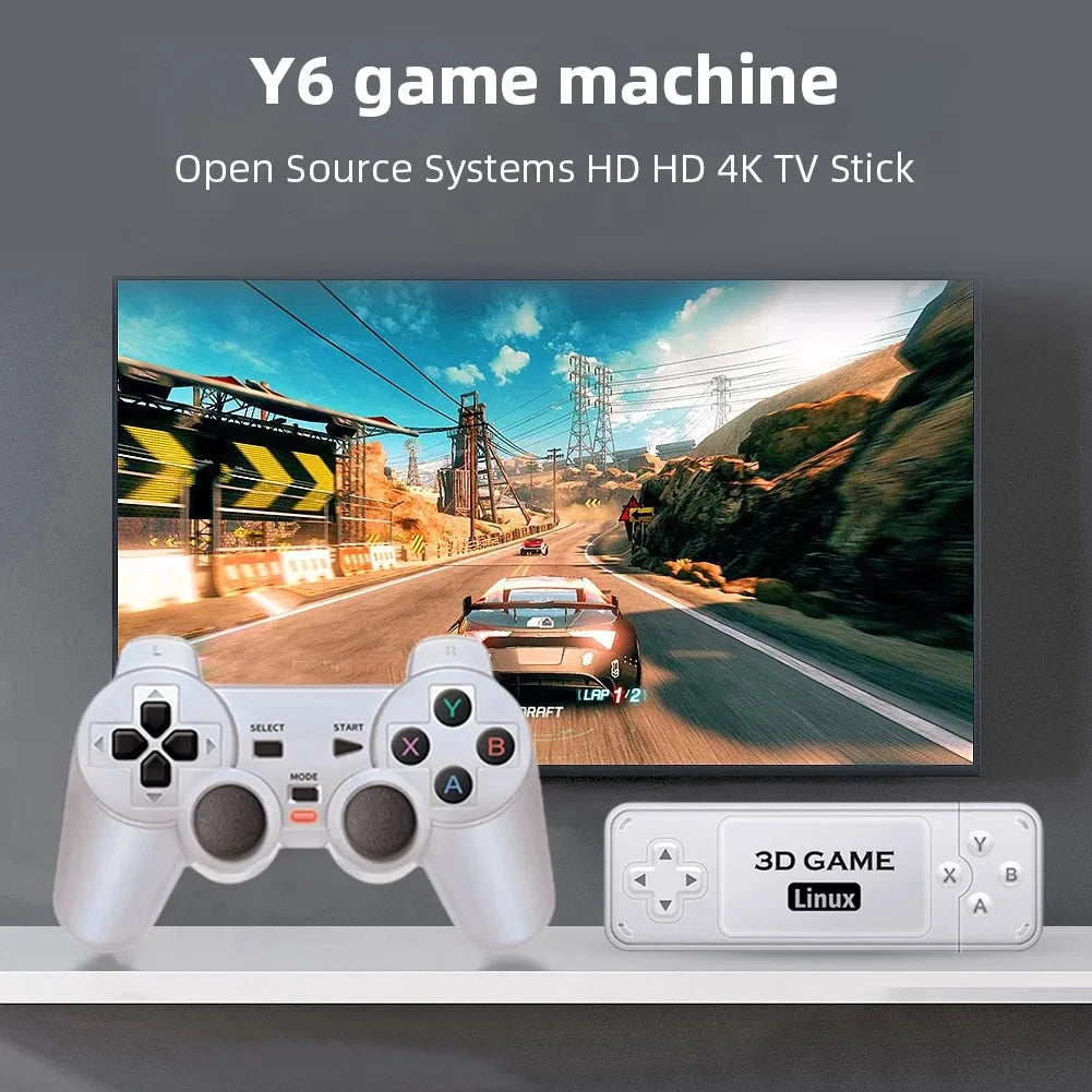 Consola de juegos Retro BOYHOM Y6, 4K, 60fps, salida HDMI, baja latencia, GD10, TV Game Stick, consola de juegos portátil para el hogar con doble mango para GBA