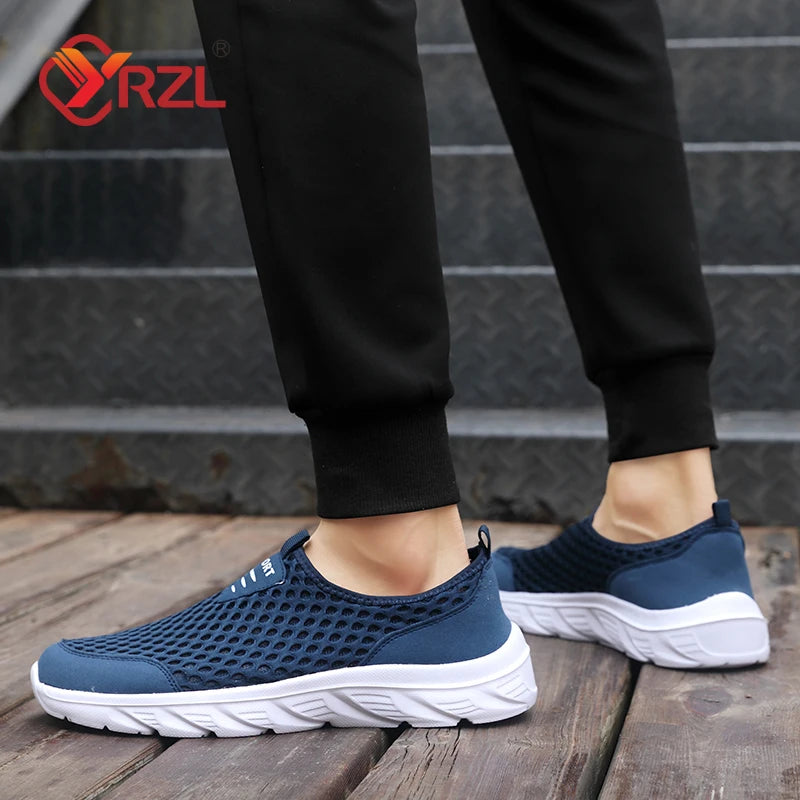 YRZL, zapatos informales ligeros para hombre, zapatillas informales transpirables sin cordones para hombre, zapatos planos antideslizantes para caminar al aire libre, talla 39-46