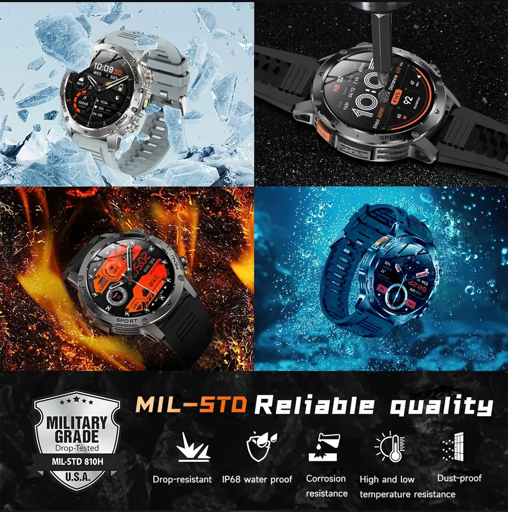 Reloj Inteligente Deportivo AMOLED con Batería 1000mAh, Brújula y GPS