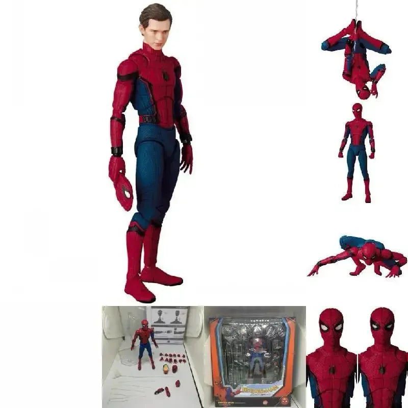 Figura de acción de Spiderman de Marvel Avengers: Homecoming, estatua con rostro intercambiable de Tom Holland, modelo de juguete coleccionable, regalo