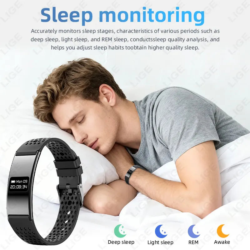 Pulsera inteligente LIGE con monitor de salud y seguimiento deportivo