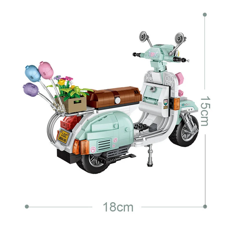 Bloques de Construcción LOZ-1117, Motocicleta Eléctrica Urbana, Modelo MOC para Armar, Decoración de Escritorio, Regalo Coleccionable para Adultos, Cumpleaños, Festividades