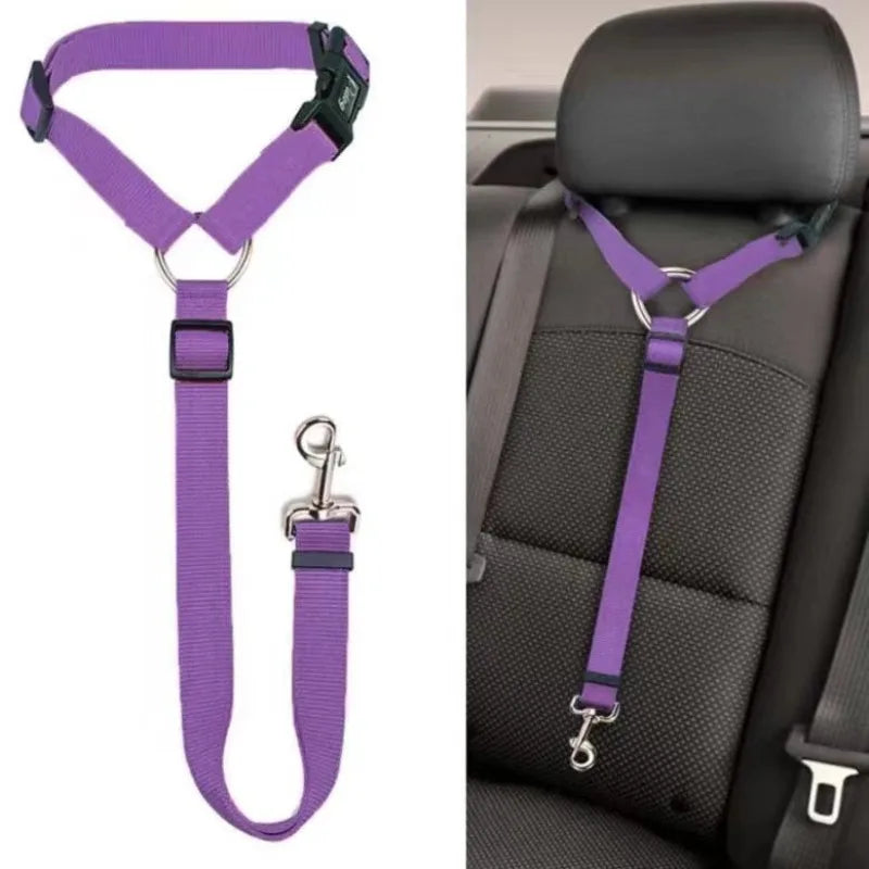 Cinturón de Seguridad para Mascotas con Arnés Ajustable de Nailon