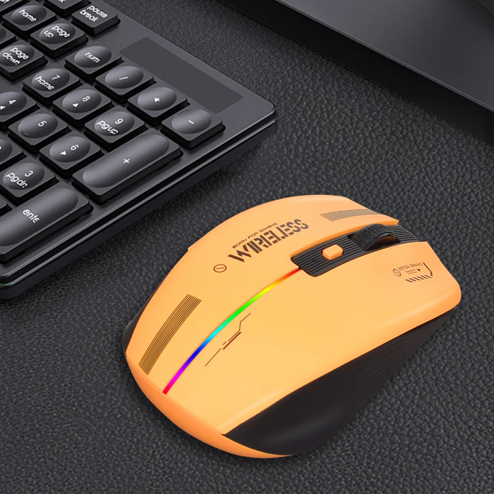 Ratón ergonómico recargable para juegos LT-T19, USB 2,4G, luz RGB inalámbrica, ordenadores de escritorio, portátiles y portátiles